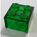 LEGO Transparant Groen Steen 2 x 2 zonder kruissteunen (3003)