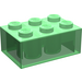 LEGO Transparent Green Brick 2 x 3 (3002)