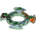 LEGO Transparent Green Ninjago Spinner Crown with Swirl Ends and Blue and Red Decoration (10461)