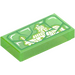 LEGO Transparent Green Opal Tile 1 x 2 with Magical Madrigal House Top Half with Groove (3069 / 109299)