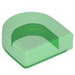 LEGO Transparant Groen Tegel 1 x 1 Halve Oval (24246 / 35399)