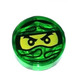 LEGO Transparent Green Tile 1 x 1 Round with Masked Face (98138)