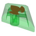 LEGO Transparent Green Tile 1 x 2 Diamond with Elemental Earth (35649 / 36713)