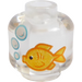 LEGO Transparant Hoofd met Goldfish Bowl Decoratie (Verzonken Solid Stud) (3626 / 72221)