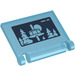 LEGO Transparent Light Blue Book Cover with Control Tower and Trees on Screen