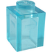 LEGO Transparent Light Blue Brick 1 x 1 with Frosted Horizontal Line