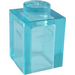 LEGO Transparente celeste Ladrillo 1 x 1 con Frosted Horizontal Line