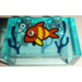 LEGO Transparent Light Blue Brick 1 x 2 with Red Fish with Yellow Stripes Sticker without Bottom Tube (3065)