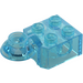 LEGO Transparent Light Blue Brick 2 x 2 with Horizontal Rotation Joint (48170 / 48442)