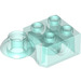 LEGO Transparentes Hellblau Backstein 2 x 2 mit Horizontal Rotation Joint (48170 / 48442)