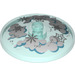 LEGO Transparent Light Blue Dish 4 x 4 with Clouds and Snowflakes Pattern (Solid Stud) (3960 / 36963)