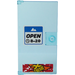 LEGO Bleu clair transparent Porte 1 x 4 x 6 avec Stud Manipuler avec &#039;OPEN 8-20&#039; et &#039;X TREME&#039; Autocollant (35290)