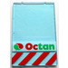 LEGO Transparant lichtblauw Glas voor Kader 1 x 4 x 5 met Octan logo (2494)