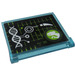 LEGO Transparent Light Blue Glass for Window 1 x 4 x 3 Opening with Dinosaur DNA Symbols Sticker (35318)