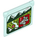 LEGO Transparant Lichtblauw Glas for Venster 1 x 4 x 3 Opening met Mountains en Auto (36107 / 60603)