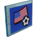 LEGO Transparent Light Blue Glass for Window 1 x 4 x 3 with American Flag and Ball Sticker (without Circle) (3855)
