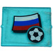 LEGO Bleu clair transparent Verre for Fenêtre 1 x 4 x 3 avec Drapeau of Russia et Football Autocollant (sans Cercle) (3855)