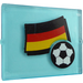 LEGO Transparent Light Blue Glass for Window 1 x 4 x 3 with Germany Flag Sticker (without Circle) (3855)