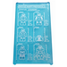 LEGO Transparent Light Blue Glass for Window 1 x 4 x 6 with &#039;HOUSE PARTY PROTOCOL STATUS: STANDBY...&#039; Sticker (6202)