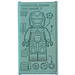 LEGO Transparant Lichtblauw Glas for Venster 1 x 4 x 6 met Iron Man &#039;PROTOTYPE_ARMOR _final_version_2&#039; Sticker (6202)