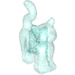 LEGO Transparenter hellblauer Glitter Standing Katze mit Lange Schwanz (80829)
