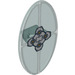 LEGO Transparent Light Blue Oval Shield with Silver Plates with Yellow Rivets (13321 / 92747)