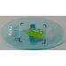 LEGO Transparent Light Blue Oval Shield with &#039;TOXIKITA&#039; and Lime Liquid on Computer Screen Sticker (30947)