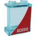 LEGO Transparent Light Blue Panel 1 x 2 x 2 with &#039;60222&#039; (Left Side) Sticker with Side Supports, Hollow Studs (6268)