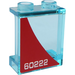 LEGO Bleu clair transparent Panneau 1 x 2 x 2 avec &#039;60222&#039; (Droite Côté) Autocollant avec supports latéraux, tenons creux (6268)