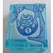 LEGO Transparent Light Blue Panel 1 x 2 x 2 with Blue and White Drawing Sticker with Side Supports, Hollow Studs (6268)