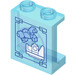 LEGO Transparentes Hellblau Panel 1 x 2 x 2 mit Minifigure Falling Aufkleber mit Seitenstützen, Hohlbolzen (6268)