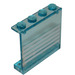 LEGO Transparant Lichtblauw Paneel 1 x 4 x 3 met 5 Wit Strepen Sticker zonder zijsteunen, volle noppen (4215)