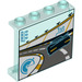 LEGO Transparant Lichtblauw Paneel 1 x 4 x 3 met Race Montior 1st place  met zijsteunen, holle noppen (33618 / 60581)