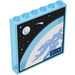 LEGO Bleu clair transparent Panneau 1 x 6 x 5 avec Earth, Moon, Asteroid et Stars Autocollant (59349)