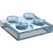 LEGO Transparant lichtblauw Plaat 2 x 2 (3022)