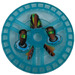 LEGO Transparant Lichtblauw Technic Disk 5 x 5 met Krab met Twee Saws (32350)