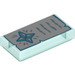 LEGO Transparent Light Blue Tile 1 x 2 with Crystals and Writing with Groove (3069 / 36703)
