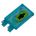 LEGO Transparent Light Blue Tile 2 x 3 with Horizontal Clips with Body Scanner and Black Minifigure Sticker (&#039;U&#039; Clips) (30350)