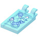 LEGO Transparent Light Blue Tile 2 x 3 with Horizontal Clips with Erlang and Celestial Dog Sticker (Thick Open &#039;O&#039; Clips) (30350)