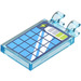 LEGO Transparent Light Blue Tile 2 x 3 with Horizontal Clips with Grid &amp; Battery Sticker (Thick Open &#039;O&#039; Clips) (30350)