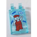 LEGO Transparent Light Blue Tile 2 x 3 with Horizontal Clips with Red Cap and Overalls Sticker (Thick Open &#039;O&#039; Clips) (30350)