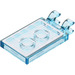 LEGO Transparent Light Blue Tile 2 x 3 with Horizontal Clips with Solar Panel Sticker (Thick Open &#039;O&#039; Clips) (30350)