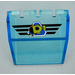 LEGO Bleu clair transparent Pare-brise 4 x 4 x 3 avec Charnière avec Noir Lines et Submarine Autocollant (2620)