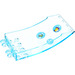 LEGO Transparent Light Blue Windscreen 4 x 8 x 2 Curved Hinge with Fish Sticker (46413)