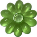 LEGO Transparent Light Bright Green Clikit Daisy 2 x 2 with 10 Petals (45455 / 46281)