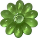 LEGO Transparent Light Bright Green Clikit Daisy 2 x 2 with 10 Petals (45455 / 46281)