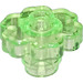 LEGO Transparent Ljus Klargrön Blomma 2 x 2 med öppen knopp (4728 / 30657)