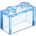 LEGO Transparentes Mittelblau Stein 1 x 2 ohne Unterrohr (3065 / 35743)