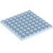 LEGO Transparant Middelblauw Plaat 8 x 8 (41539 / 42534)