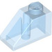 LEGO Transparent Medium Blue Slope 1 x 2 (45°) (3040)